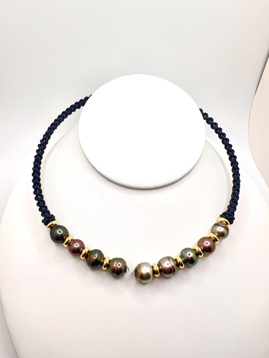#77 Open Lariat Choker - dark navy