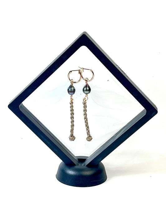 #16 Long Earrings - Metallic Wheat
