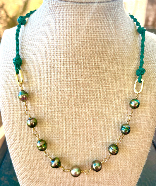 9 Baroque Tahitian Pearl Chain