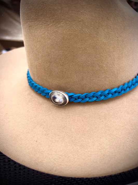 Opihi Concho on Blue Hat Band