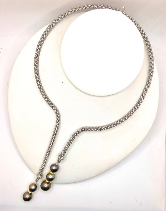 #18 Open Lariat Drops - Silver