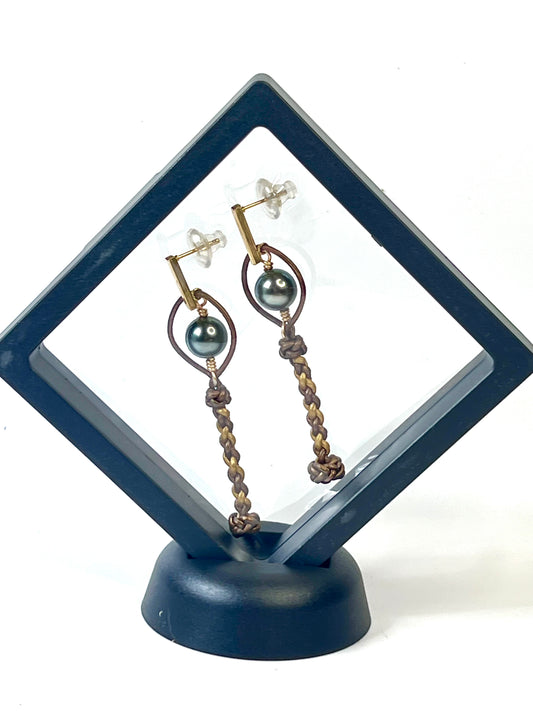 Long Earrings - bronze/gold