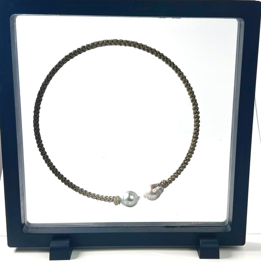 Lariat choker - Duo/olive