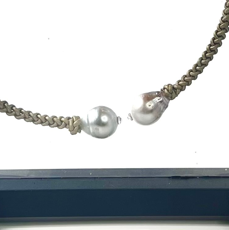 Lariat choker - Duo/olive